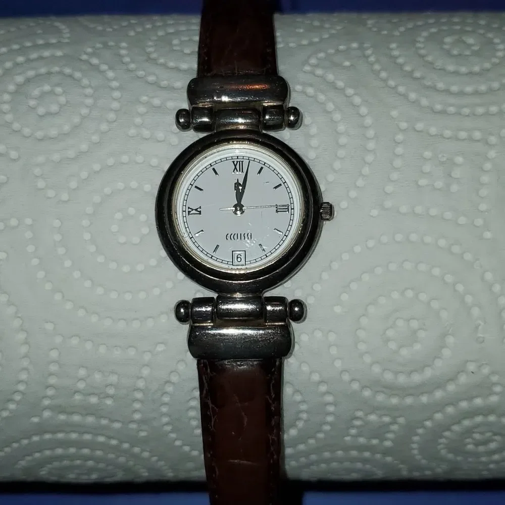 Vintage Ecclissi 925 Sterling Silver Ladies Watch Date Function 116 New Battery‎